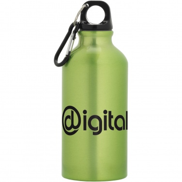 Oregon 400 ml aliuminio vandens butelis su karabinu su logotipu, Obuolių žalia / perlamutrinė – detalės vaizdas 10