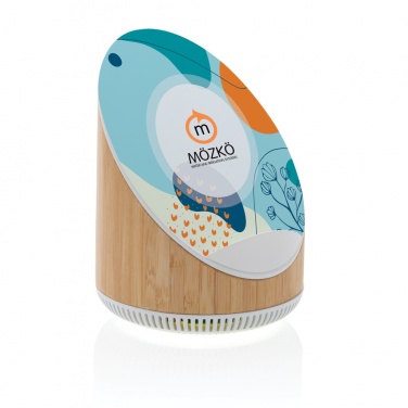 Logotrade reklaminiai produktai nuotrauka: Ovate bambukinis 5W garsiakalbis su 15W belaidžiu įkrovikliu