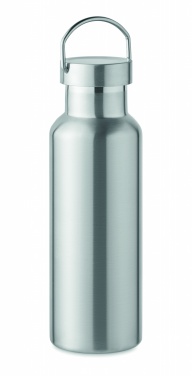Dvigubų sienelių gertuvė 500 ml, Matinė sidabrinė – detalės vaizdas 2