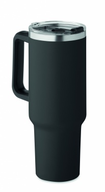 Dvigubos sienelės stiklinė 1200ml, Juoda – detalės vaizdas 2