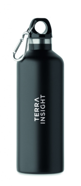 Dvigubų sienelių gertuvė 500 ml su logotipu, Juoda – detalės vaizdas 3