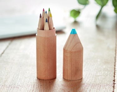 Logotrade verslo dovanos nuotrauka: 6 pieštukai medinėje dėžutėje