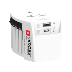 SKROSS World Travel Adapter MUV 2 polių su USB A ir C