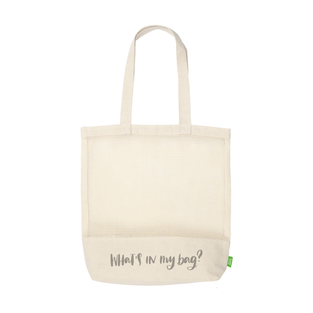 Logotrade reklaminės dovanos nuotrauka: Natura Organic Mesh Shopper (180 g/m²) pirkinių krepšys