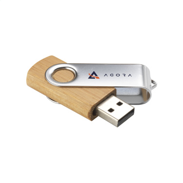 Logotrade dovana nuotrauka: USB Twist Bamboo 64 GB