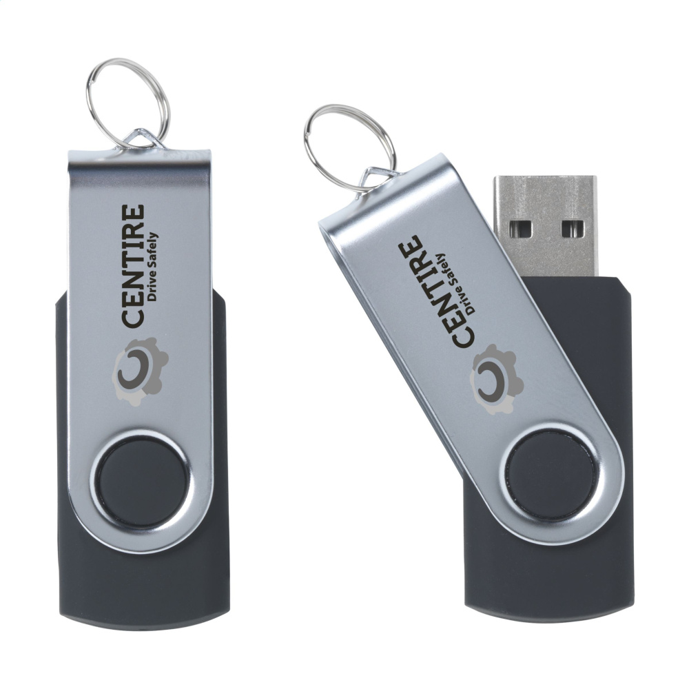 USB Twist iš sandėlio 8 GB, juodas, spalvos variantas