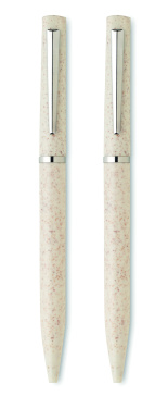 Logotrade firminės dovanos nuotrauka: Kviečių šiaudų/ABS sukimo rašiklio rinkinys