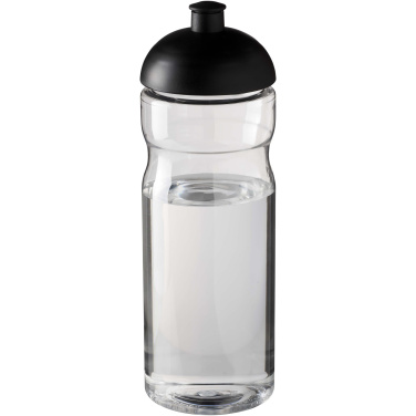 H2O Active® Eco Base 650 ml sportinis buteliukas su kupolu dangteliu, Skaidrus / vientisas juodas – produkto nuotrauka