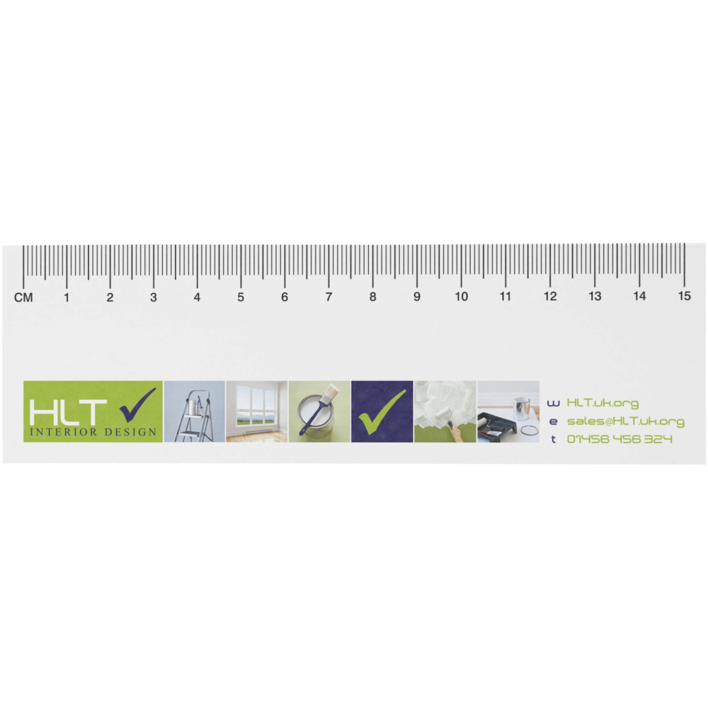 Logotrade verslo dovanos nuotrauka: Sticky-Mate® perdirbti lipnūs lapeliai su atspausdinta 15 cm liniuote