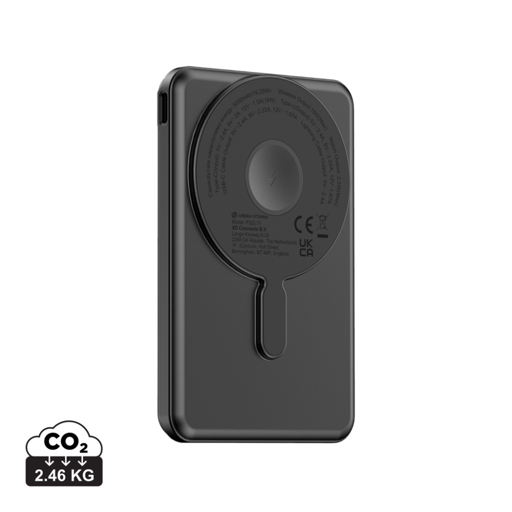 Logotrade firminės dovanos nuotrauka: Urban Vitamin Redwood 5in1 5000mah 20W PD magnetinis maitinimo blokas