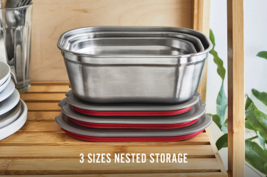 Logotrade reklaminiai produktai nuotrauka: „Black+Blum“ maisto ruošimo dėžutės (3 vnt.) rinkinys, maža, vidutinė, didelė