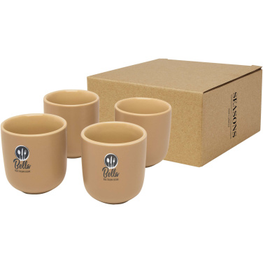 Male espreso puodelių rinkinys, 4 × 90 ml su logotipu, Avižų smėlio – detalės vaizdas 4
