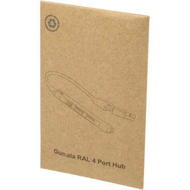 Logotrade reklaminiai produktai nuotrauka: „Alkaid“ 4 prievadų perdirbto aliuminio USB-A ir C tipo šakotuvas su dviguba įvestimi