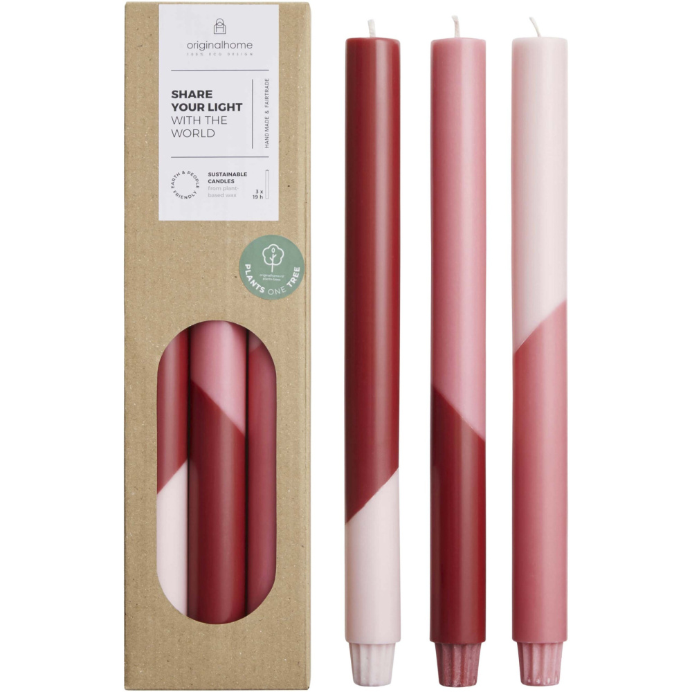 Logotrade reklaminės dovanos nuotrauka: Originalhome Eden įstrižos žvakės - 3 vnt. rinkinys