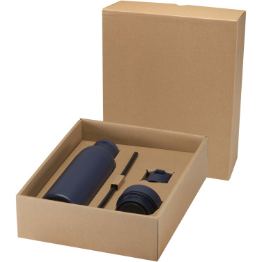 „Illuminate“ 650 ml RCS perdirbto dvigubo sienelių nerūdijančio plieno vandens butelis su 3 dalių dangtelių rinkiniu