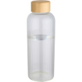 Mirage 650 ml viensienis borosilikatinio stiklo butelis su bambuko dangteliu, Skaidrus