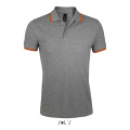 PASADENA vyriškas polo 200g, Melango pilka/oranžinė