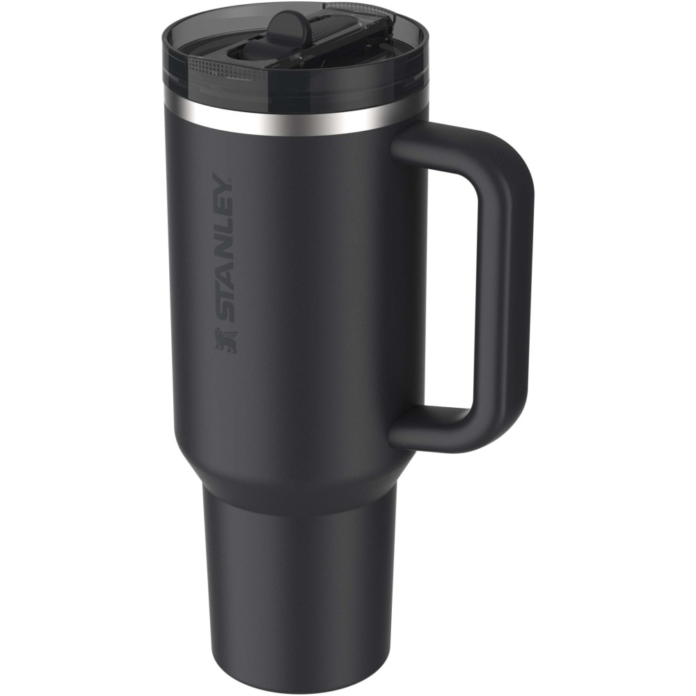 Stanley Quencher® ProTour 1180 ml perdirbto nerūdijančio plieno termo puodelis su atlenkiamu šiaudeliu, Juoda, spalvos variantas