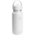 „Hydro Flask Wide Mouth“ 946 ml izoliuotas nerūdijančio plieno vandens butelis su šiaudiniu dangteliu, Juoda