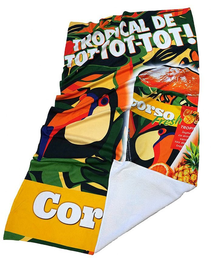Premium hibridinis rankšluostis su logotipu, dydis 90 × 150 cm