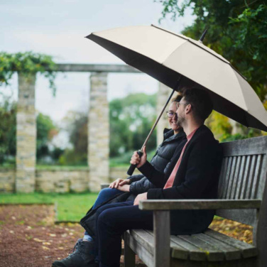 FARE® Doubleface XL Vent dvispalvis golfo skėtis su ventiliacija su logotipu, natūrali balta (waterSAVE®) / juoda – detalės vaizdas 5