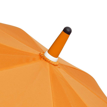FARE® Whiteline vidutinio dydžio automatinis skėtis su baltomis detalėmis su logotipu, oranžinė – detalės vaizdas 5