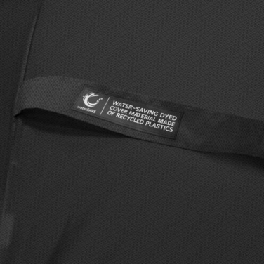 FARE® Exklusiv 60th Edition waterSAVE® prabangus skėtis su mediniu kotu su logotipu, juoda (waterSAVE®) – detalės vaizdas 10