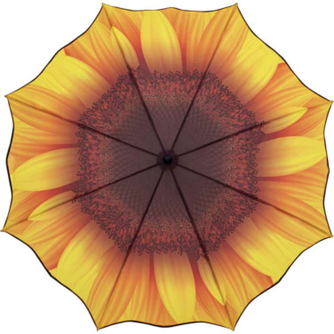 FARE® Motiv raštuotas automatinis skėtis su logotipu, saulėgrąžų raštas – detalės vaizdas 6