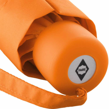 FARE itin lengvas aliuminio mini skėtis su logotipu, oranžinė – detalės vaizdas 8
