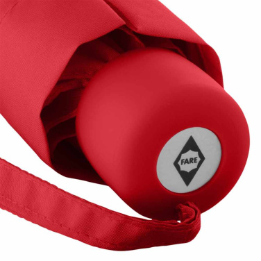 FARE itin lengvas aliuminio mini skėtis su logotipu, raudona – detalės vaizdas 8
