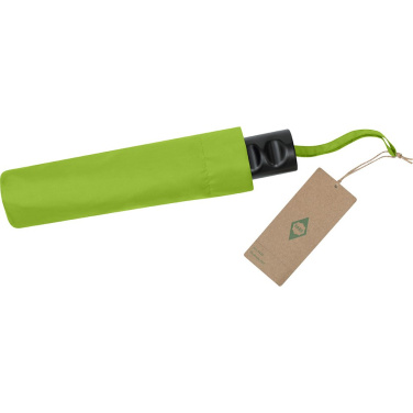 FARE ÖkoBrella kišeninis skėtis su perdirbto PET audiniu ir rABS rankena su logotipu, laimo žalia (waterSAVE®) – detalės vaizdas 7