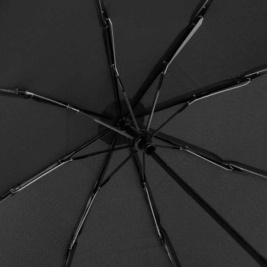 FARE ÖkoBrella kišeninis skėtis su perdirbto PET audiniu ir rABS rankena su logotipu, juoda (waterSAVE®) – detalės vaizdas 4