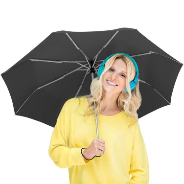 FARE® AOC automatinis mini kišeninis skėtis su logotipu (30 spalvų), juoda – detalės vaizdas 4