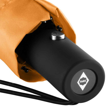 FARE® automatiškai atsidarantis mini skėtis su chromuotomis detalėmis su logotipu, oranžinė – detalės vaizdas 7