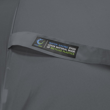 FARE® ÖkoBrella kišeninis skėtis su medine rankena su logotipu, pilka (waterSAVE®) – detalės vaizdas 8