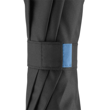 FARE® Seam didelis automatinis kišeninis skėtis su spalvotomis siūlėmis su logotipu, juoda-mėlyna – detalės vaizdas 8