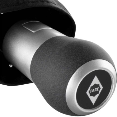 FARE® Gearshift didelis kišeninis skėtis su pavarų svirties rankena su logotipu, juoda (waterSAVE®) – detalės vaizdas 7