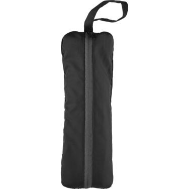 FARE® ÖkoBrella Shopping kišeninis skėtis su pirkinių krepšiu virstančiu dėklu su logotipu, juoda (waterSAVE®) – detalės vaizdas 3