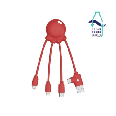Raudonas Xoopar Octopus OBP multikabelis baltame fone