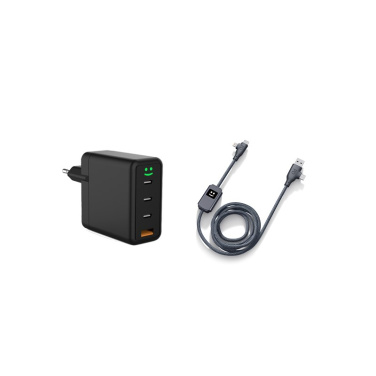 Pack Allure 100 W sieninis kroviklis su trimis USB-C ir vienu USB-A lizdu bei pintas laidas
