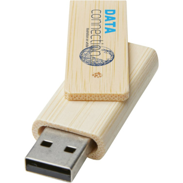 Rotate 8 GB bambukinė USB atmintinė su logotipu, spaudos pavyzdys