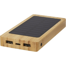 Alata 8000 mAh bambukinė išorinė baterija su saulės elementu