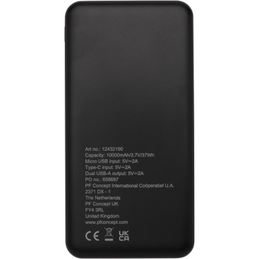 Loop 10 000 mAh išorinė baterija iš perdirbto plastiko – vaizdas iš galo