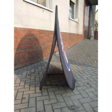 Apvalus pop-up A tipo reklaminis stendas su logotipu ø180 cm