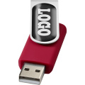 Rotate USB atmintinė su iškiliu lipduku, Raudona