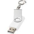 Rotate USB atmintinė su raktų žiedu, Balta
