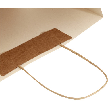 Žemės ūkio atliekų 150 g/m2 popierinis maišas su susuktomis rankenomis - 31 x 12 x 41 cm, gaminio vaizdas, Balkšva (3)