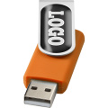 Rotate USB atmintinė su iškiliu lipduku, Oranžinė