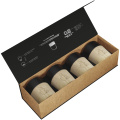 SCX.design D06 4 dalių magnetinis keraminis kavos puodelių rinkinys, Juoda