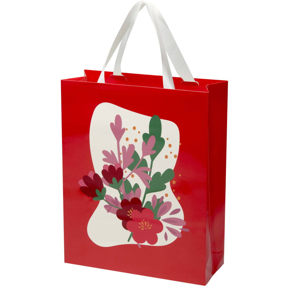 „Smartfold“ 210 g/m² popierinis maišelis su juostelėmis ir matiniu laminavimu – 31 x 12 x 39 cm, gaminio vaizdas